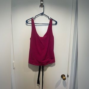1X Magenta Corset Sleeveless Tank Top
